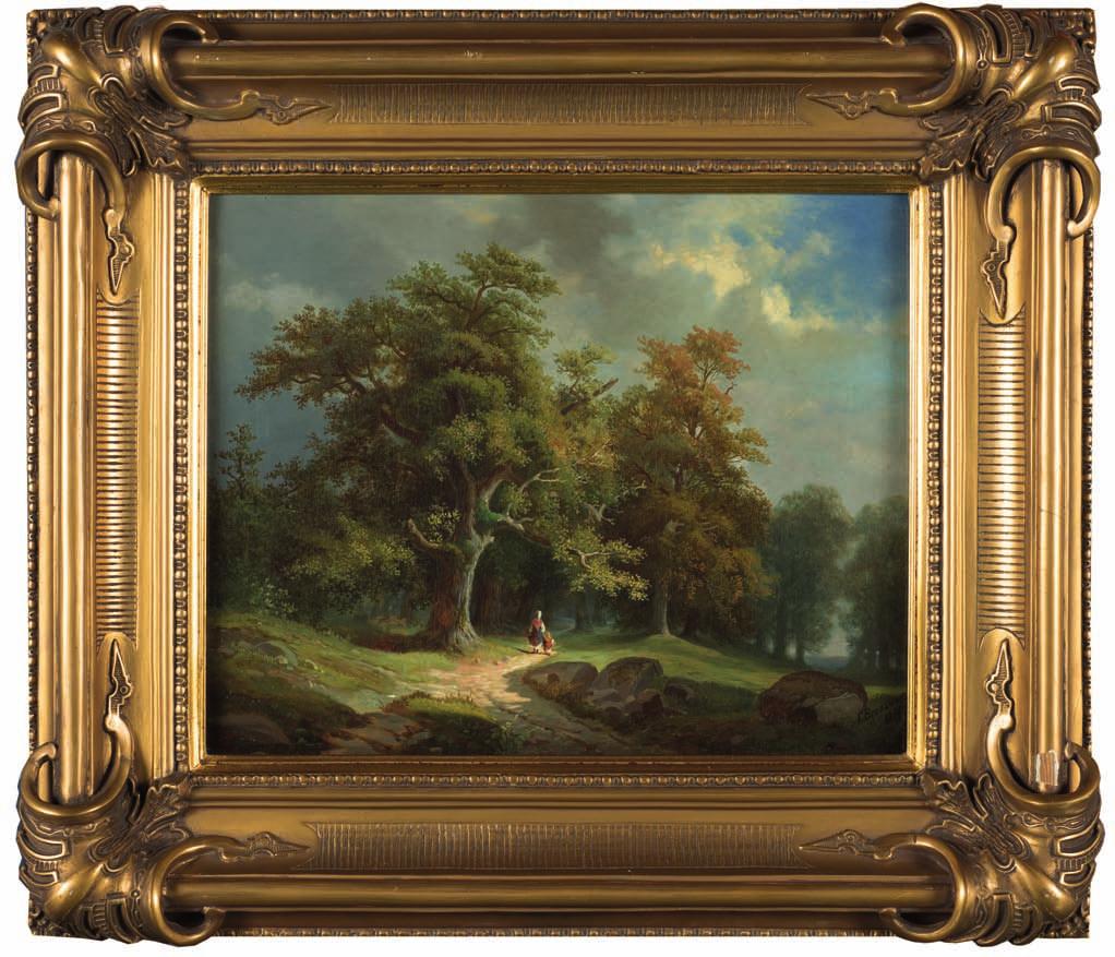 15. Feliks BRZOZOWSKI (1836-1892) Pejzaż ze sztafażem Olej, płótno, 32,5 x 41 cm, sygn. p.d.: F brzozowski, 1871 r. 10.