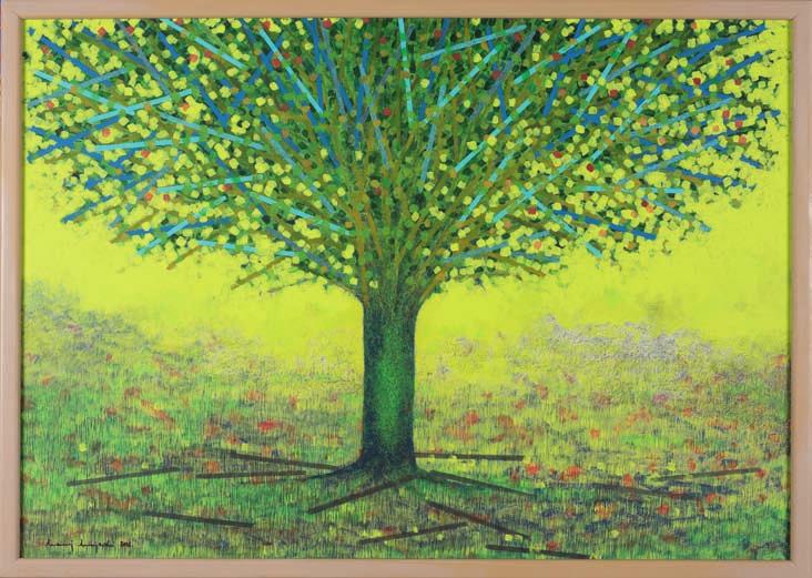 59. maciej majewski (ur. 1963) antypody Navigare necesse est akryl, grafit, pastel, płyta, 70 x 100 cm, sygn. l.d.: Maciej Majewski 2016, opis autorski na odwrocie. 3.