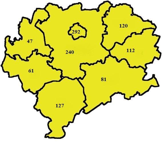 Rysunek: Ilość zdarzeń w poszczególnych