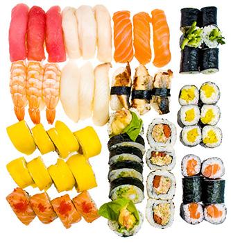 VIVA LA WOLA SUPERNOVA California Gold California Ebi Ten California Classic Futomaki Special Tamago Sake Hosomaki Kappa Hosomaki Tai Sałatka Wakame Nu z awokado, ogórkiem i dressingiem Nu + 3 rolki