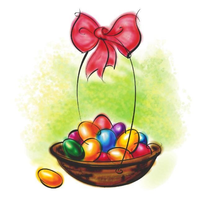 Pytania: 1. Malowane jajko 2. Wkładasz ją do garnka podczas gotowania jajek, aby nabrały ładnego koloru. 3. Cukrowy, wkładany do koszyczka. 4.
