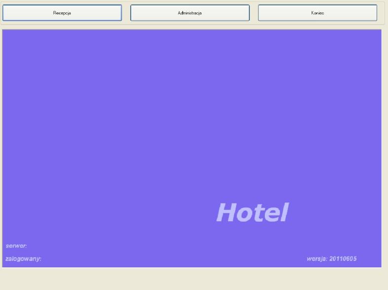 PROGRAM Hotel Program może być zainstalowany na komputerze w recepcji lub na serwerze z bazami danych SQL.