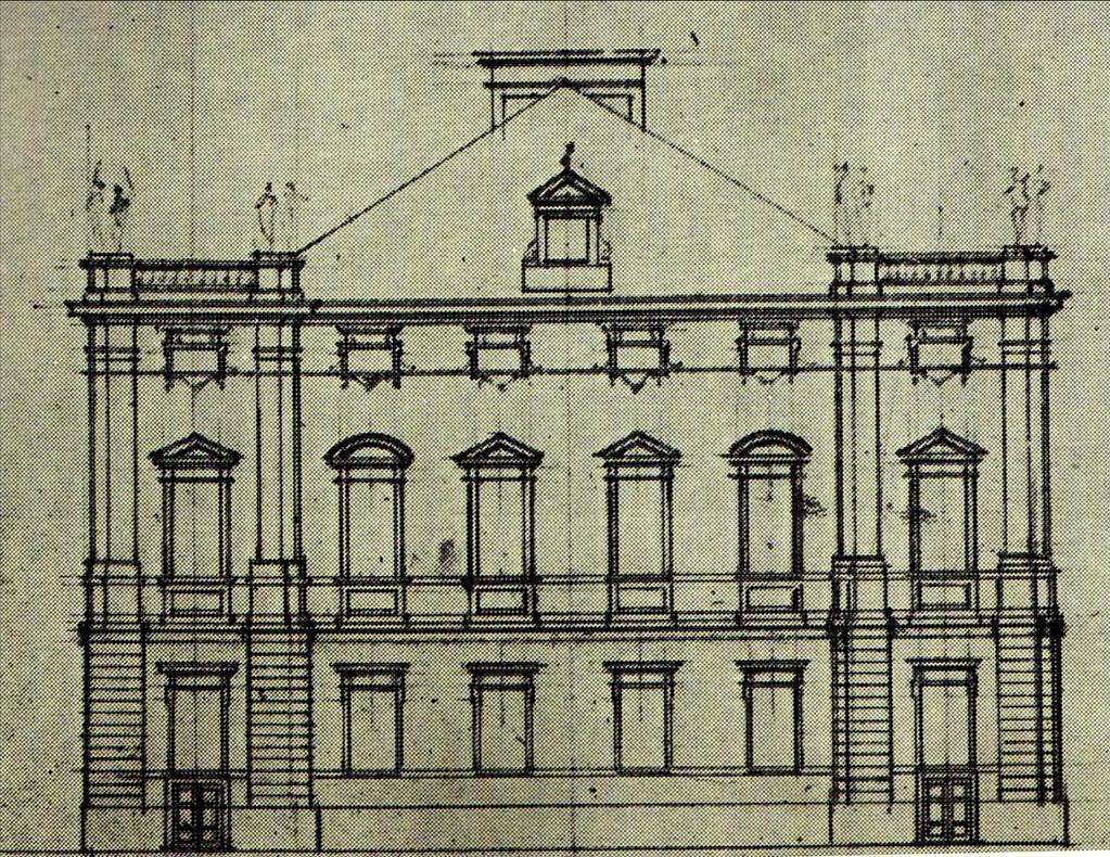 Pałac Krasińskich. Projekt elewacji bocznej. Tylman z Gameren. Gabinet rycin UW, AT 572. Fot. W.