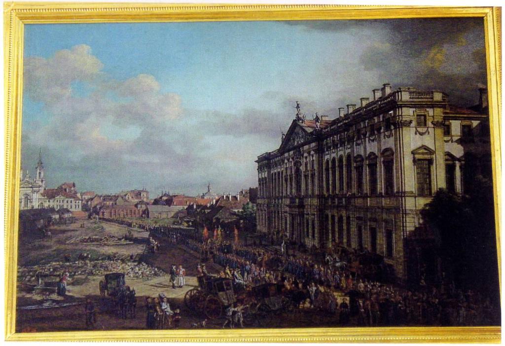 Pałac Krasińskich. Widok Pałacu Krasińskich z 1780 r. Bernardo Bellotto zw. Canaletto.