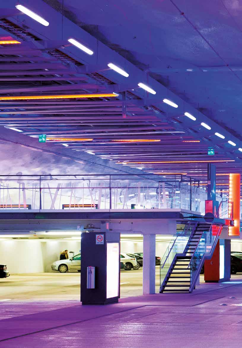 Oświetlenie wnętrzowe Indoor lighting P-Hämppi - Parking podziemny, Tampere, Finlandia Architekt: Aihio Arkkitehdit