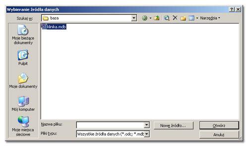 W okienku przeglądania wskaż plik, z którego będziesz pobierad dane.