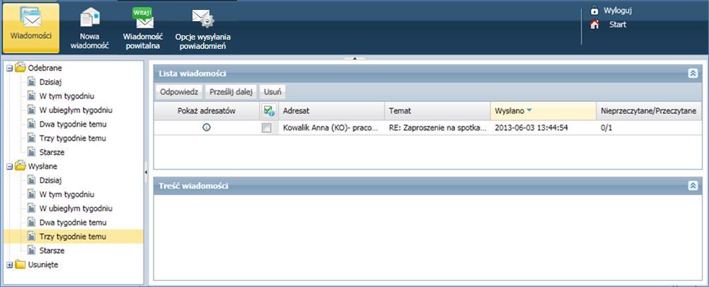 Informacje podstawowe o systemie Uczniowie Optivum NET + Udzielanie odpowiedzi nadawcy wiadomości Aby odpowiedzieć na otrzymaną wiadomość należy: W sekcji Lista wiadomości postawić znacznik przy