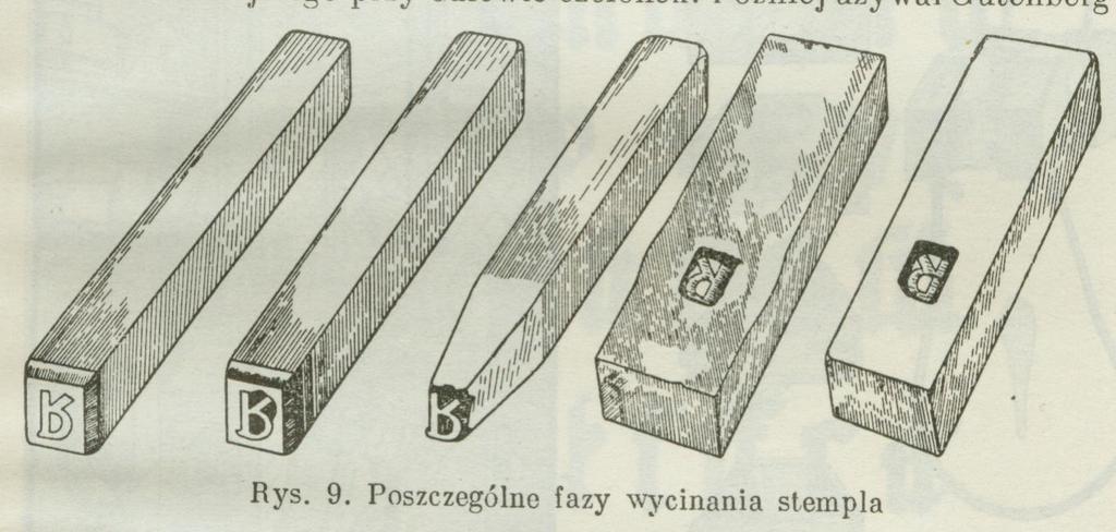 Metalowy stempel litery Gutenberg sporządził metalowy stempel litery o wypukłym rysunku oczka.