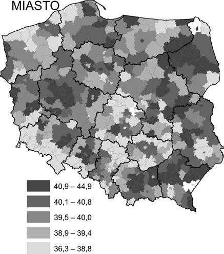Przestrzenne zróżnicowanie przemian demograficznych w Polsce 61 Ryc. 10.