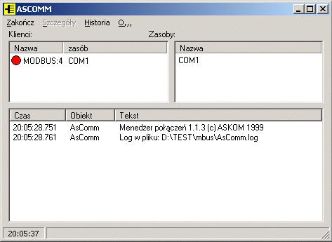 Interfejs użytkownika 2 Interfejs użytkownika 2.1 Okno główne Poniżej pokazano główne okno programu. Rysunek: Okno główne programu AsComm.