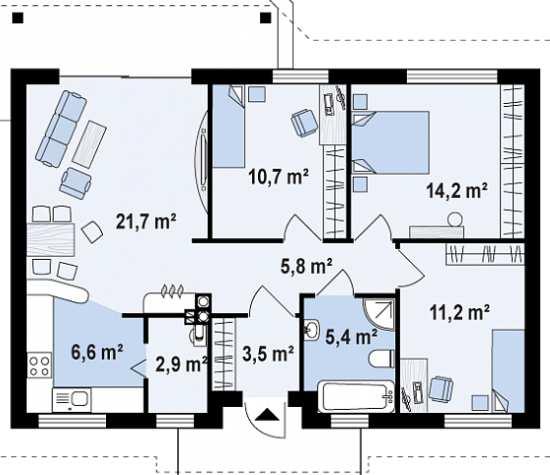 PARTER: 82,0 m 2 Sień Hol Kuchnia Pom.gosp.