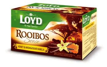 Linia Rooibos Sense obejmuje zarówno napar bez dodatków smakowych, jak i fascynujące