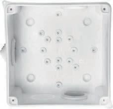 właściwości tworzywa Dodatkowe cechy Akcesoria 89x55x89 mm samogasnące, bezhalogenowe, odporne na promieniowanie UV, odporność na żar 960 C 7 osłabień na dławice (Ø 28 mm) 3 dławice w komplecie DM1
