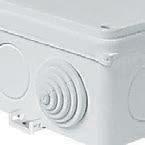 0 Dławnica membranowa DM1 95x61x95 mm samogasnące, bezhalogenowe, odporne na promieniowanie UV, odporność na żar 960 C 7 osłabień na dławice (Ø 28 mm) 3 dławice w komplecie DM1 (13, 16, 20, 25 mm)