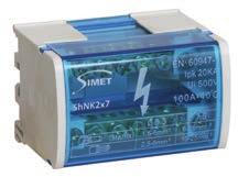 2.8 modułowe BLOki rozdzielcze Shnk 2x7 Shnk 2x15 Dane prądowe napięcie znamionowe Prąd