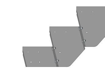 SKRĘCANIE BELEK Głównym elementem schodów są dwie belki boczne składające się z modułów 3, 5, 7 (belka lewa) oraz 4, 6, 8 (belka prawa).