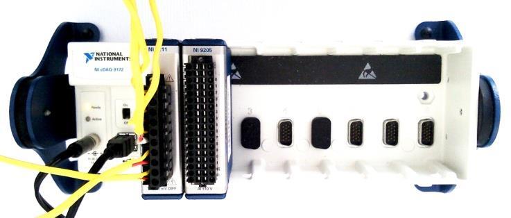 Pomiar temperatury odbywa się za pomocą wyposażenia stanowiska pomiarowego w moduł akwizycji danych firmy National Instruments (rys. 4.