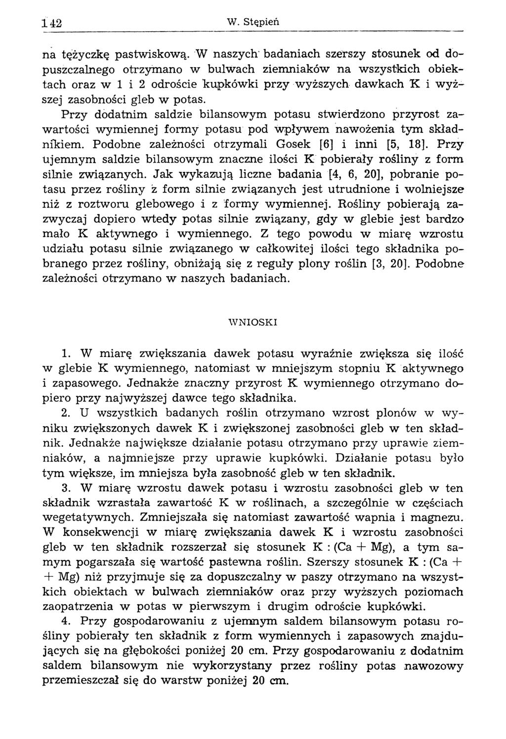 142 W. Stępień na tężyczkę pastwiskową.