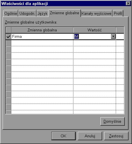 Ustawianie zmiennej globalnej Jak zostało już napisane wcześniej w systemie IFS Applications może być zdefiniowane wiele firm, ale w danej chwili można obsługiwać tylko jedną z nich.