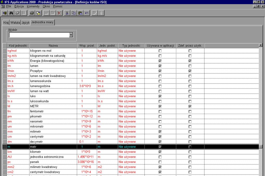 Rys. 5.5. Widok okna IFS/Applicatins Services/Menadżer/Def.