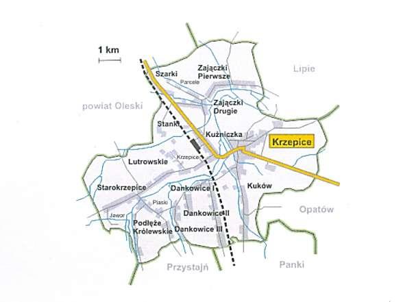 Miasto i Gmina Krzepice I. ANALIZA STANU ISTNIEJĄCEGO 1. Ogólna charakterystyka gminy Krzepice Gmina Krzepice położona jest w północno - zachodniej części powiatu kłobuckiego w województwie śląskim.