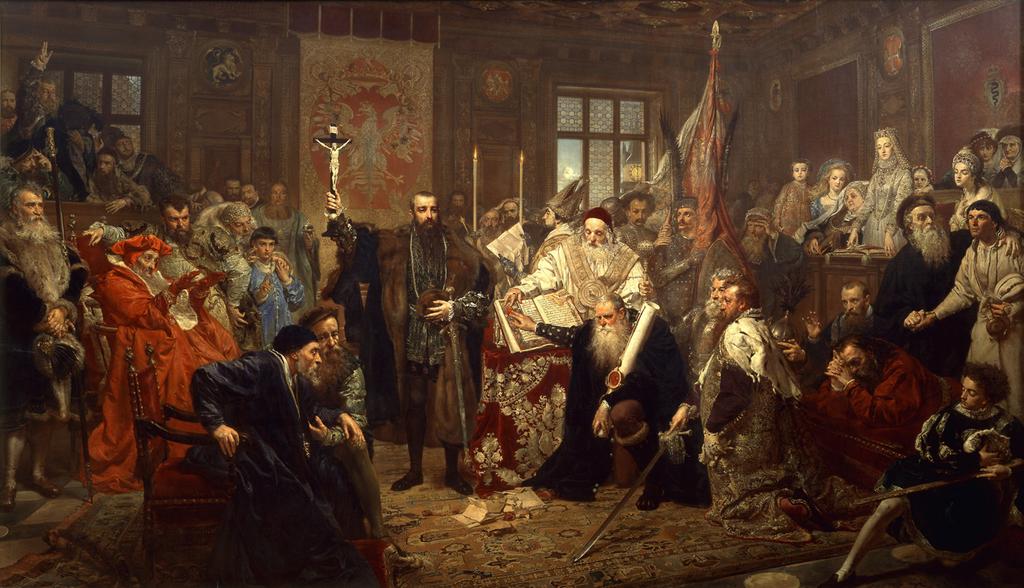 Unia Lubelska - obraz Jana Matejki przechowywany na zamku w Lublinie Zygmunta Augusta - króla Polski i wielkiego księcia Litwy.