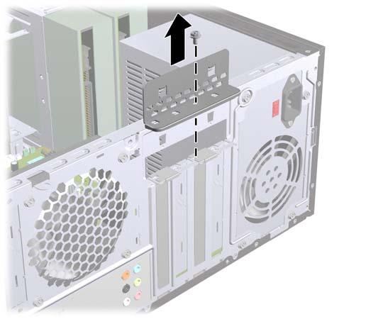 Wyjmowanie lub instalowanie karty rozszerzeń Komputer jest też wyposażony w trzy gniazda rozszerzeń PCI Express x1 i jedno gniazdo rozszerzeń PCI Express x16.