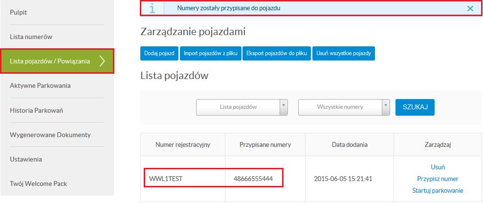 Na naszym ekranie pojawi się tabela z dostępnymi do przypisania numerami telefonów.