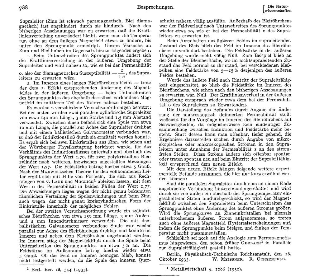 1933 Walther Meissner i Robert Ochsenfeld dokonali