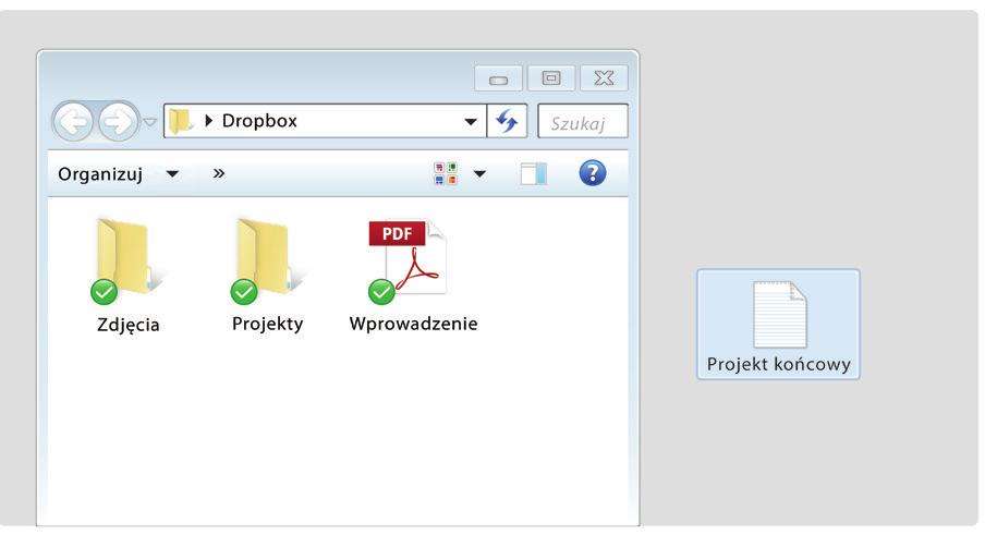 1 Bezpiecznie przechowuj pliki Dropbox umożliwia zapisywanie zdjęć, dokumentów, filmów i innych plików w jednym
