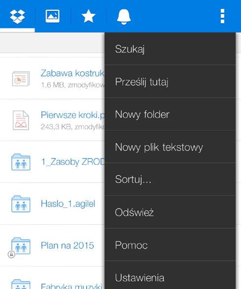 W witrynie dropbox.com 1. Zaloguj się w witrynie dropbox.com. 2. Kliknij przycisk Prześlij w górnej części okna. 3.