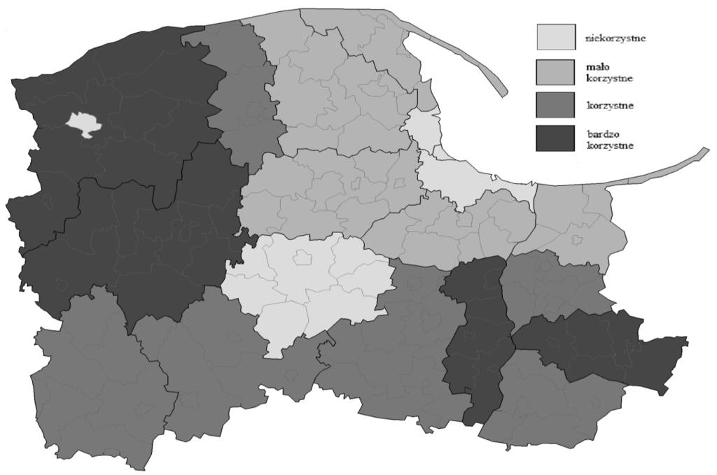 160 Rysunek 1 Potencjał produkcji biogazu rolniczego w województwie pomorskim Źródło: Opracowanie własne na podstawie danych ARiMR.