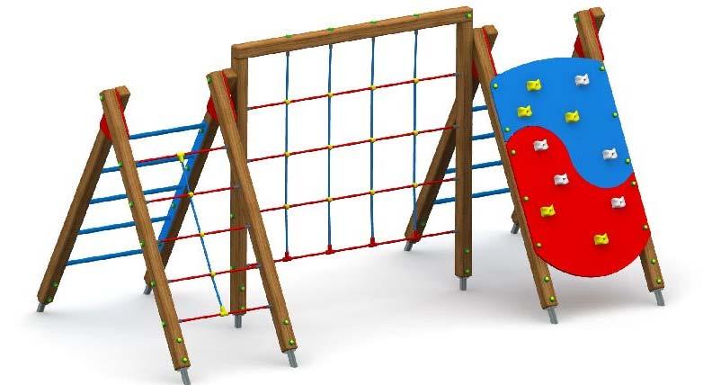C.2 Zestaw sportowy x 1szt. (patrz rys. 3) Wymiary zewnętrzne (dł. x szer. x wys.) : 4,22 x 2,12 x 2,1m Strefa bezpieczeństwa: 7,2 x 5,1m Wysokość swobodnego upadku: 2,1m Rys.