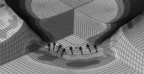 zakotwiczeniu cząsteczki ig 9 Irregular line of cross-section as the results of particle deposition cząsteczki i wypełni równomiernie obszar kontaktu między osadzonymi ziarnami.