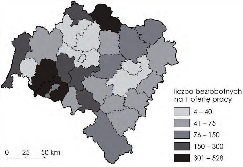 Rynek pracy województwa dolnośląskiego... 47 Zmniejszającej się liczbie bezrobotnych w latach 2003 2007 towarzyszyła zwiększająca się na rynku liczba ofert pracy zgłaszanych przez pracodawców.