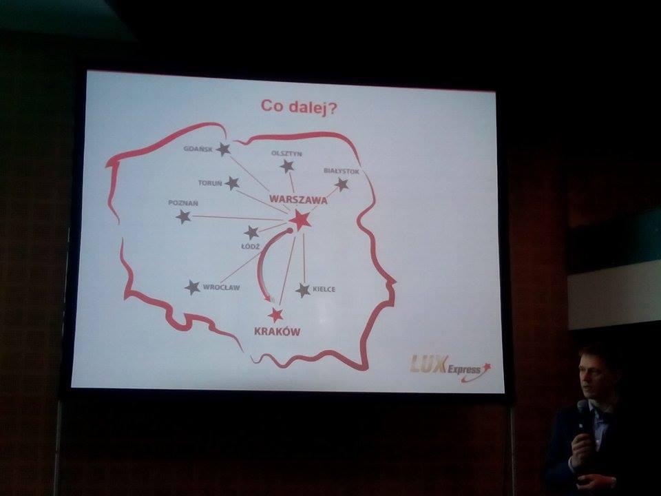 Jak widzicie, Lux Express miał jeździć do Kielc (tam powstał przystanek) Łodzi, Olsztyna, Wrocławia (tutaj jeździł wcześniej już jako Simple Express), Poznań (także tutaj jeździł jako Simple Express