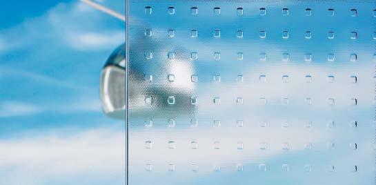 Innowacyjność wzoru szkła MASTER-SHINE polega na oryginalnej stylistyce w postaci motywu kuleczek szkła równo miernie rozmieszczonych na matowym tle.