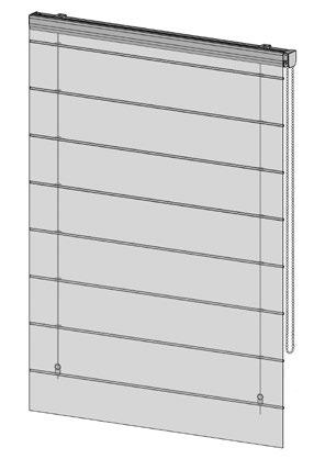 Jako obciążnik tkaniny stosuje się profil 3x25mm wsuwany w tunel zaszyty z materiału.