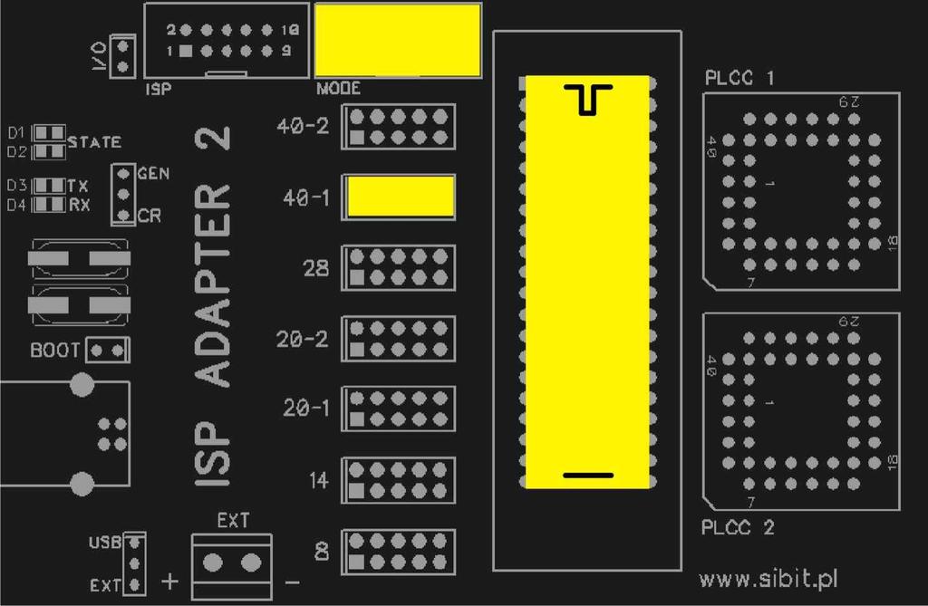 4.6 DIP 40-1 Lista mikrokontrolerów obsługiwanych w trybie DIP40-1 :
