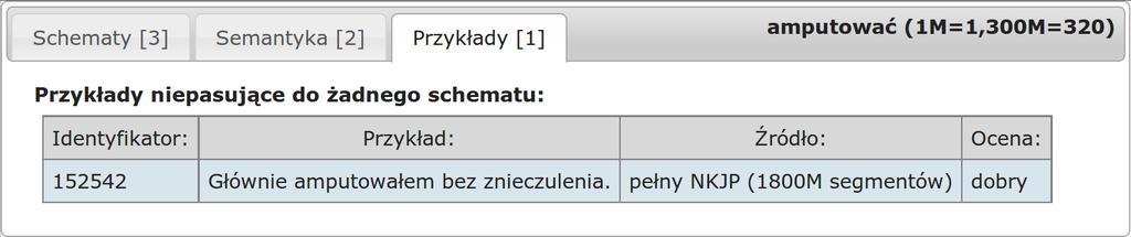 1. liczbowy identyfikator przykładu, 2. właściwe zdanie w postaci tekstowej 5, 3.