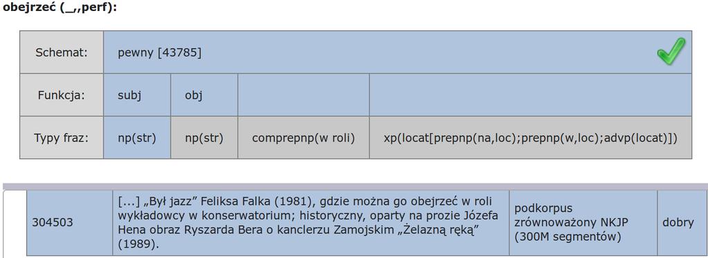 podzbiór listy realizacji. Wówczas wszystkie dopuszczalne realizacje wymieniane są explicite w nawiasach kwadratowych, co koduje LISTA TYPÓW FRAZ w pełnej specyfikacji tego typu fraz.