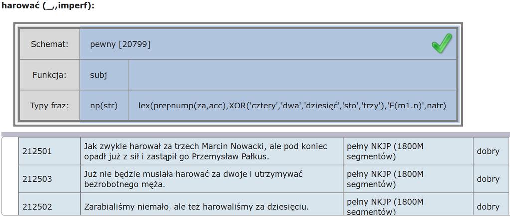 ... Występuje tu fraza przyimkowo-liczebnikowa prepnump(za,acc), której lemat liczebnikowy stanowi lista liczebników XOR( cztery, dwa, dziesięć, sto, trzy ) w rodzaju nijakim lub męskoosobowym, co