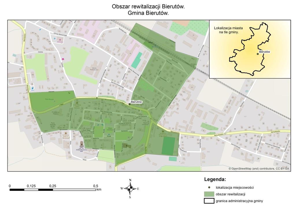 Rys. 27 Obszar rewitalizacji Bierutów.