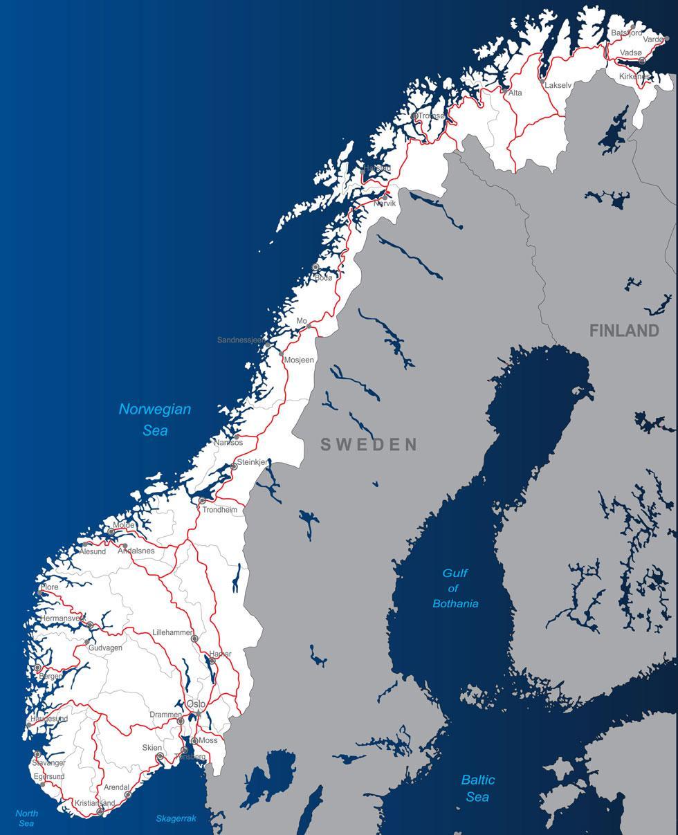 Norwegia Pomiary szorstkości na norweskiej sieci dróg krajowych wykonywane były już w latach 60-tych ubiegłego wieku, stosowano wtedy wahadło