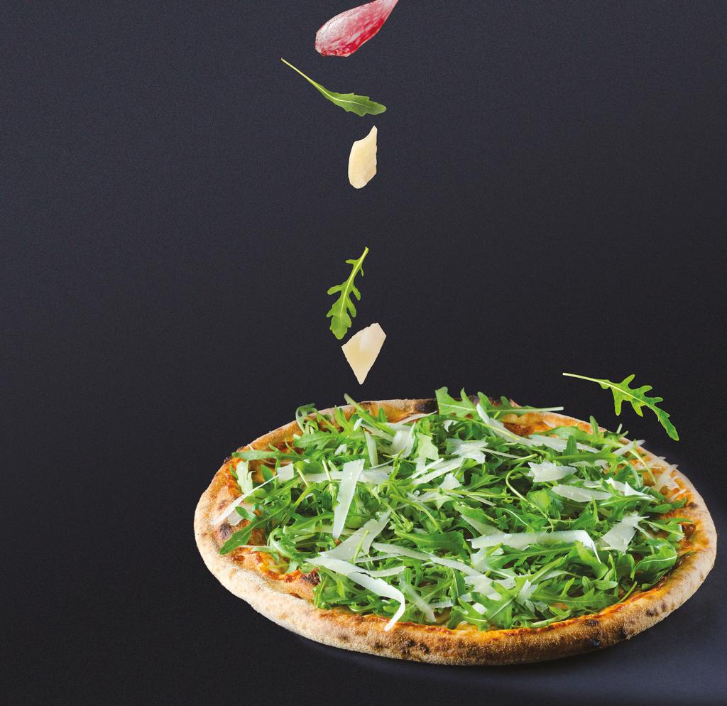 Pizza Włoska Premium ostra Sos z pomidorów Pelati, włoskie salami pikantne sery włoskie: Mozzarella, owczy ser Pecorino Romano, dojrzewający ser pleśniowy Gorgonzola, Parmezan włoski, dojrzewający