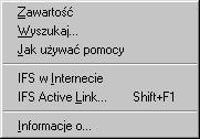 Menu Okno zawiera elementy używane do uporządkowania ekranów w IFS Applications oraz do aktywacji dowolnego otwartego ekranu.