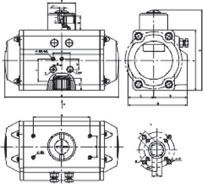 V V NAPĘDY OBROTOWE PNEUMATYCZNE tabela wymiarów dla modelu 32 dla modelu 52-300 P P V X U E 4-M/N V F E F K 4-M5 K A H K C B D H R C B D 4-M5 G D R M/N 4-R 4-M5 G Q M/N 32 52 63 75 85 100 115 125