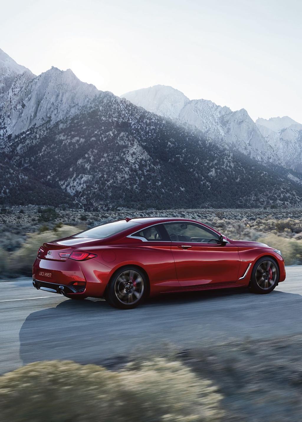 STYLISTYKA ZEWNĘTRZNA KAŻDA LINIA PRZESYCONA EMOCJAMI Nasza filozofia przesądzająca o stylistyce INFINITI w przyszłości przybiera w zupełnie nowym Q60 oszałamiającą formę. Emocje nie mają granic.