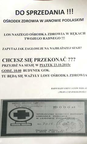 Mieszkańców o zdanie nie pytano, choć budowa budynku została częściowo sfinansowana z ich dobrowolnych składek. na krótko Rajd rowerowy janów podlaski W sobotę 8 lipca o godz.