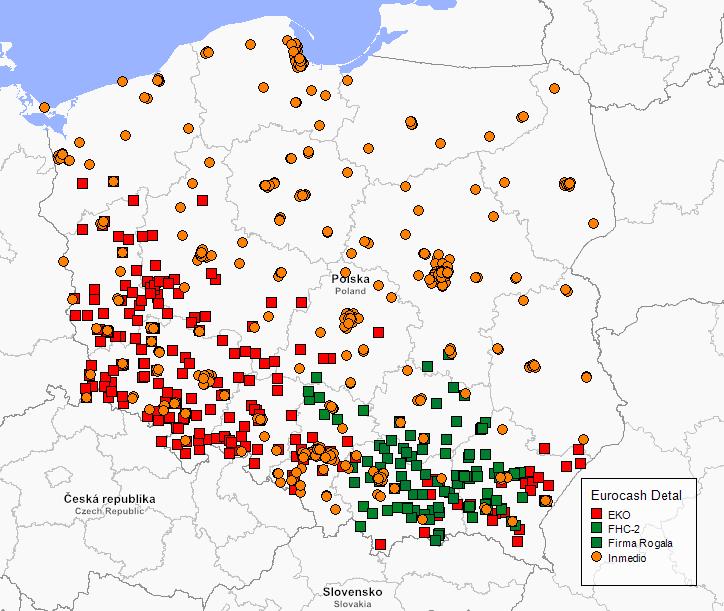 Działalność detaliczna Grupy Eurocash Mln zł Sprzedaż Liczba sklepów Eurocash Detal 2 168 828 EKO 950 248